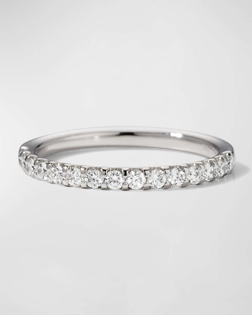Platinum 15 Round Diamond Odessa Half-Band Ring, Size 6.5, 0.33tcw